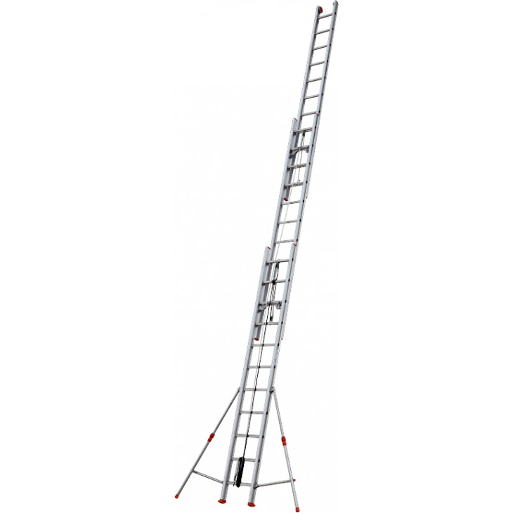 Echelle coulisse 3 plans aluminium longueur pliée 413 cm -  longueur dépliée 1034 cm avec stabilisateur