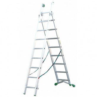 Echelle transformable 2 plans aluminium longueur pliée 294 cm -  longueur dépliée 480 cm