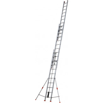 Echelle coulisse 3 plans aluminium longueur pliée 443 cm -  longueur dépliée 1064 cm avec stabilisateur