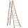 Echelle transformable 2 plans montants bois échelons alu longueur pliée 302 cm -  longueur dépliée 484 cm