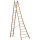 Echelle transformable 2 plans montants bois échelons alu longueur pliée 406 cm -  longueur dépliée 666 cm